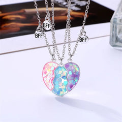 3 Pcs/set Best Friends Pendant Necklace For Woman Magnetic Adjustable Rainbow Daisy L alternate view