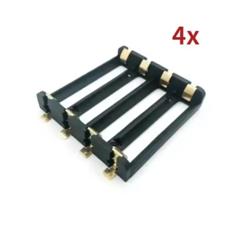 18650 Battery Holder Box | 1x 2x 4x 18650 SMT Battery Storage Case with Bronze Pins close-up view