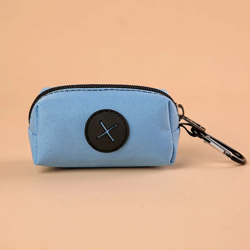 Canvas Dog Poop Bag Holder, Outdoor Pet Waste Bag Dispenser with Carabiner Clip, Anima close-up view
