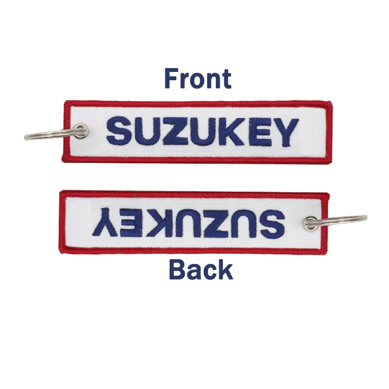 JDM SUZUKEY Logo Key Chain | Double Sided Embroidery Motorcycle Keyring alternate view