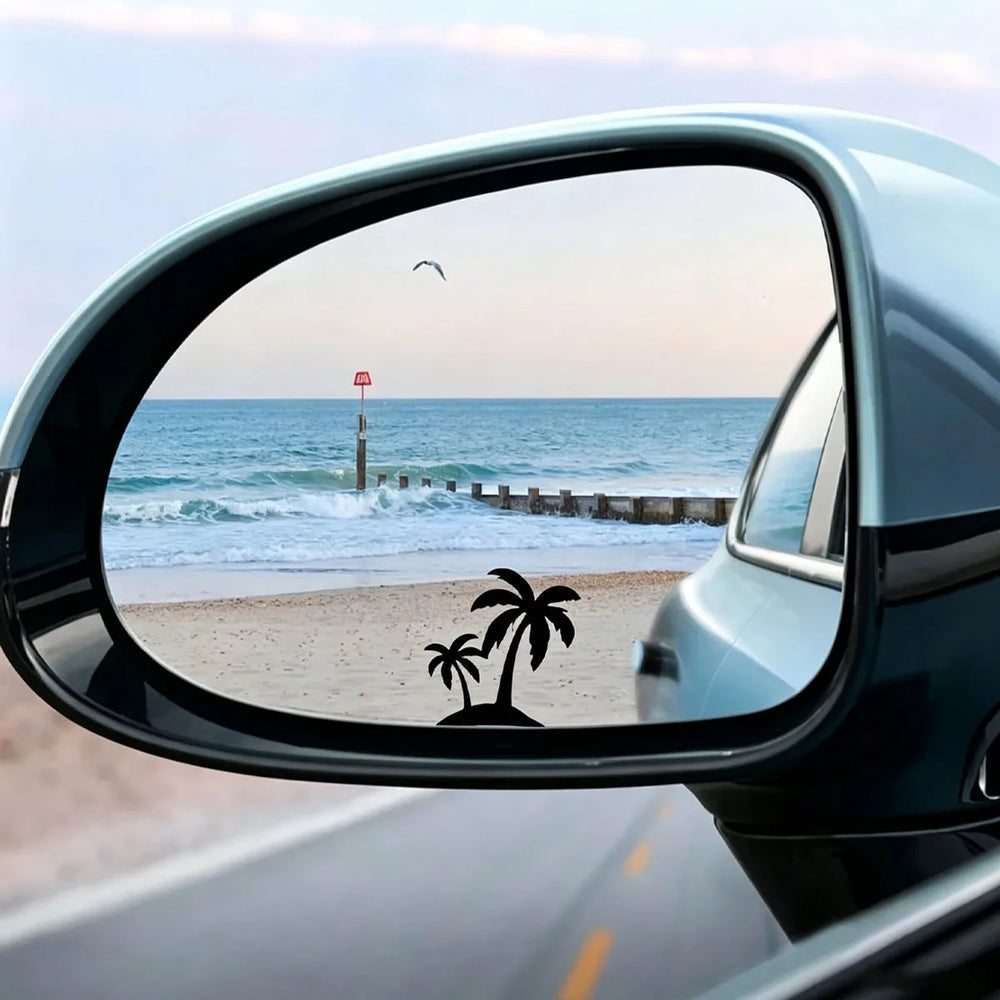 palm tree Decal Waterproof Sticker Car Rearview Mirror Windshield Side Window Sun V additional angle