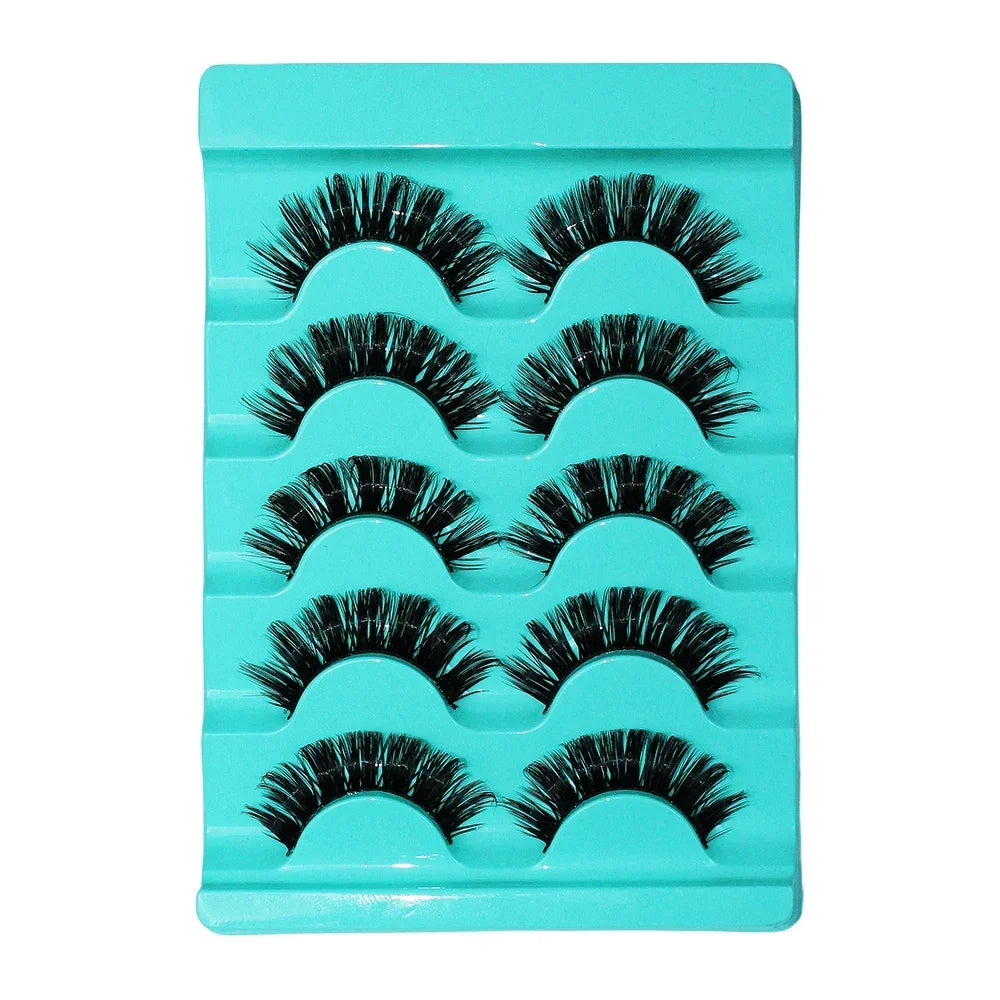 5 Pairs Lashes DD Curl Russian Lashes 3D Faux Mink Eyelashes Reusable Fluffy Russia additional angle