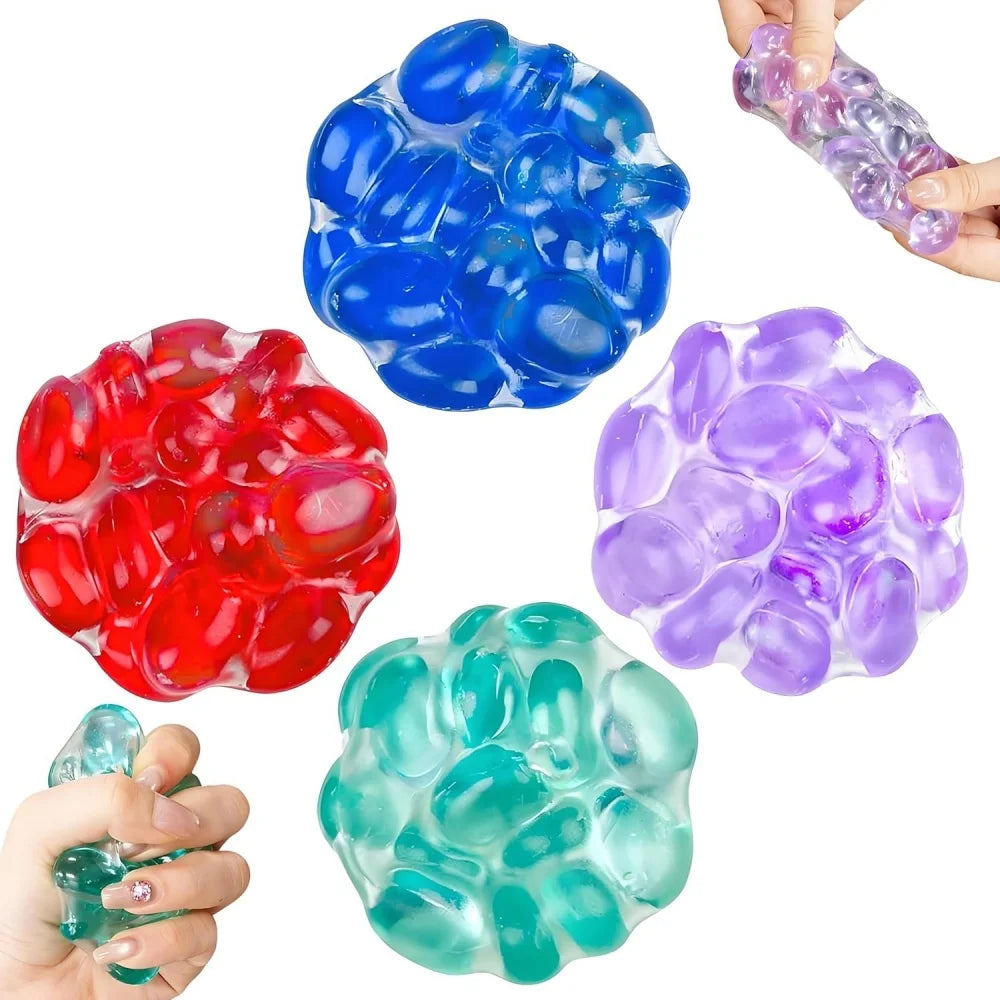 Crunchy Stress Ball Gem Squishy Toy Colorful Stress Relief Toy for Kids Adults Autism Hyperactivity