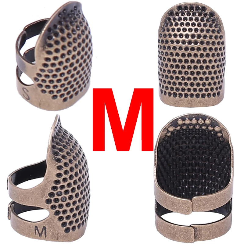 Metal Adjustable Sewing Thimble Sewing Finger Protection Cover Thimbles Cap Shield Ring detail view