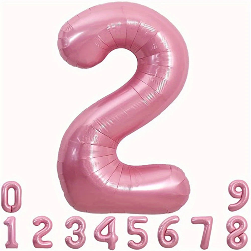 Pink Foil Number Balloon 40 inch | Birthday Party Decor close-up view