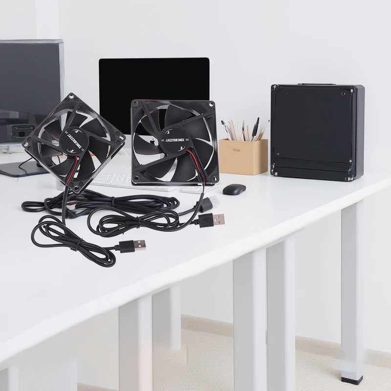 5V USB Router Cooling Fan | Quiet Brushless Desktop Cooler for TV Box Modem PC additional angle