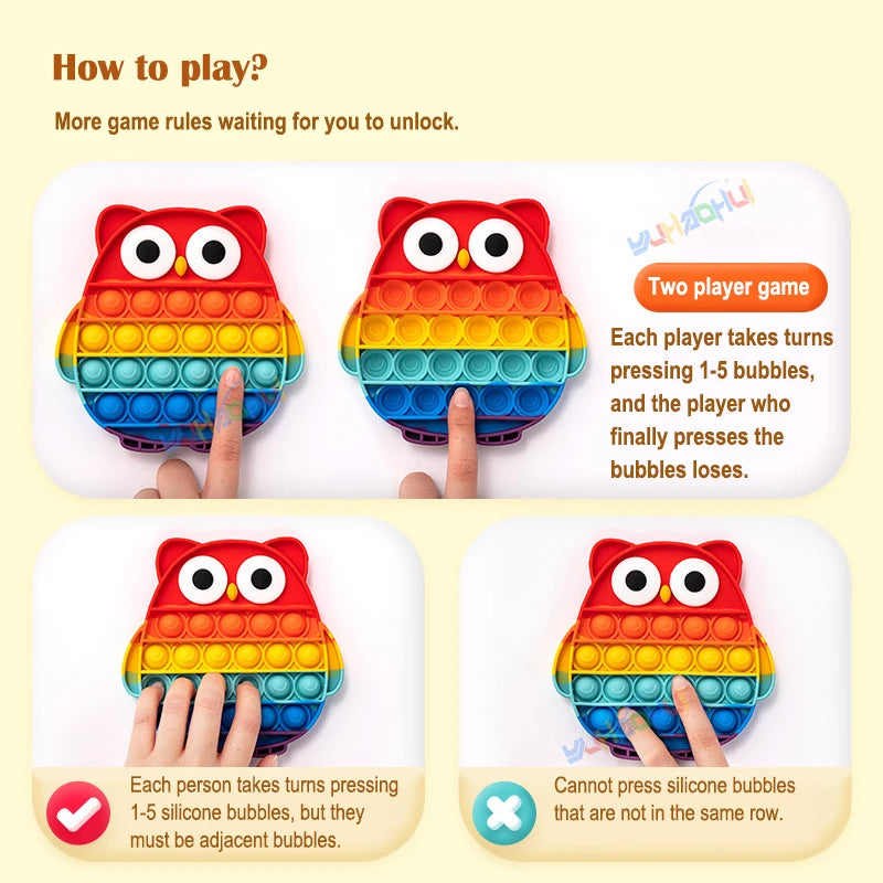 Rainbow Pop Push Bubble Fidget Toy | Sensory Stress Relief for Kids and Adults additional angle