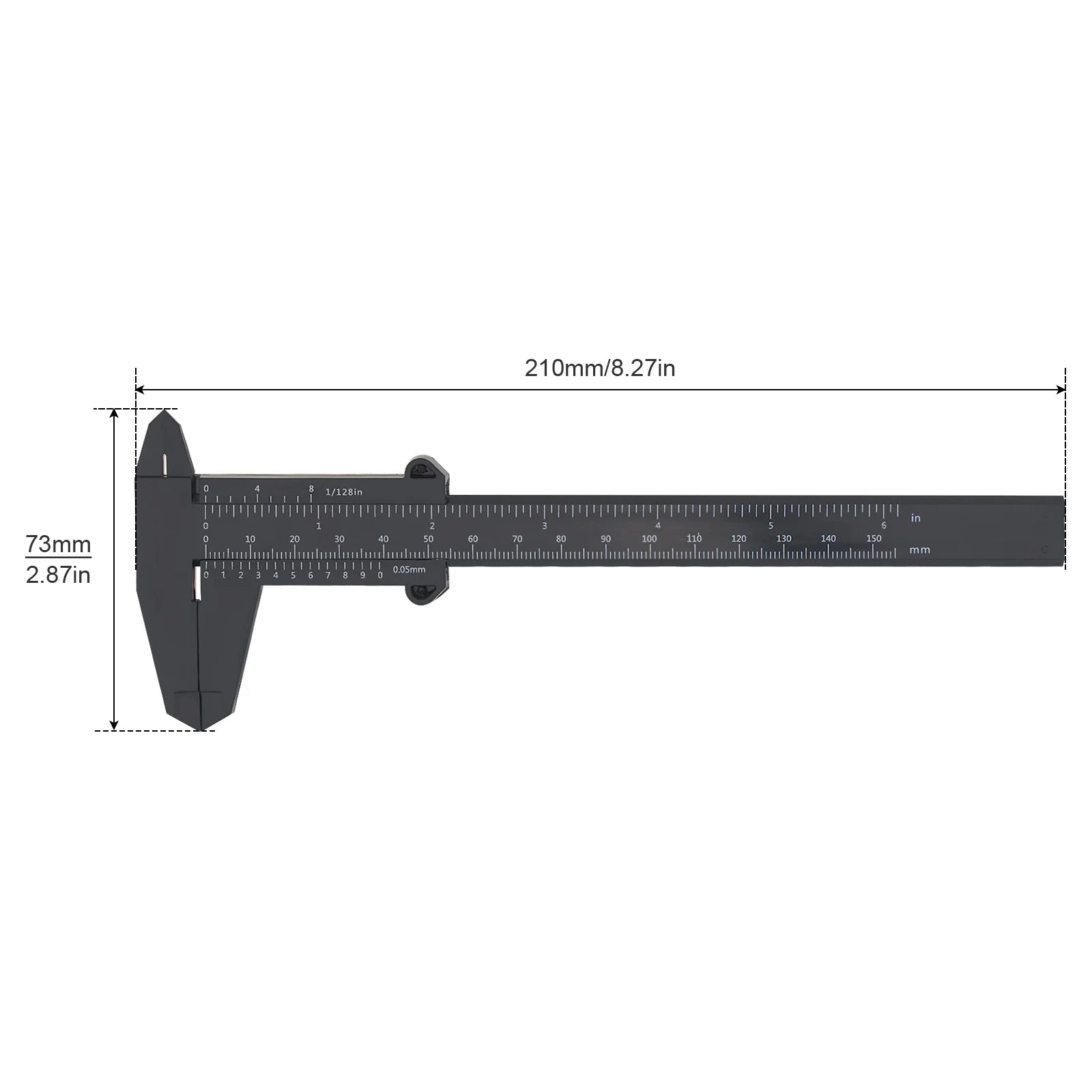 Double Scale Plastic Vernier Caliper 0-150mm | Portable Mini Measuring Tool for Car additional angle