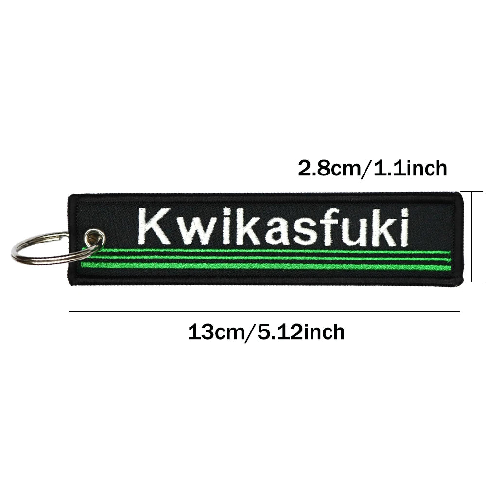 Motorcycle Keychain Double Sided Embroidery | Fashion Key Ring Gift alternate view