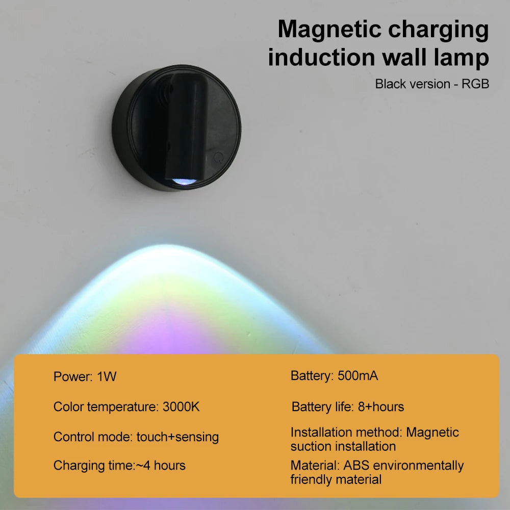 Magnetic USB Rechargeable LED Wall Light | Dimmable Touch Switch Reading Lamp lifestyle view