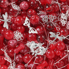30-50G/Lot Mixed Glass Beads Metal Pendants Spacer Bead Jewelry Accessories for DIY Br close-up view