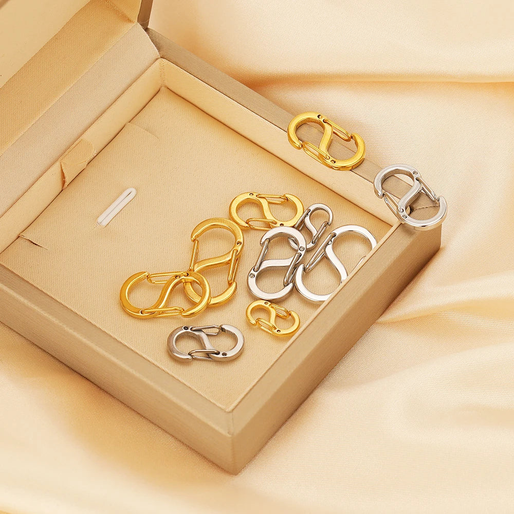 5Pcs Stainless Steel Chic Letter S Buckle 18k Gold Spring Lobster Clasps Necklace Hooks Bracelets Connectors DIY Jewelry Making