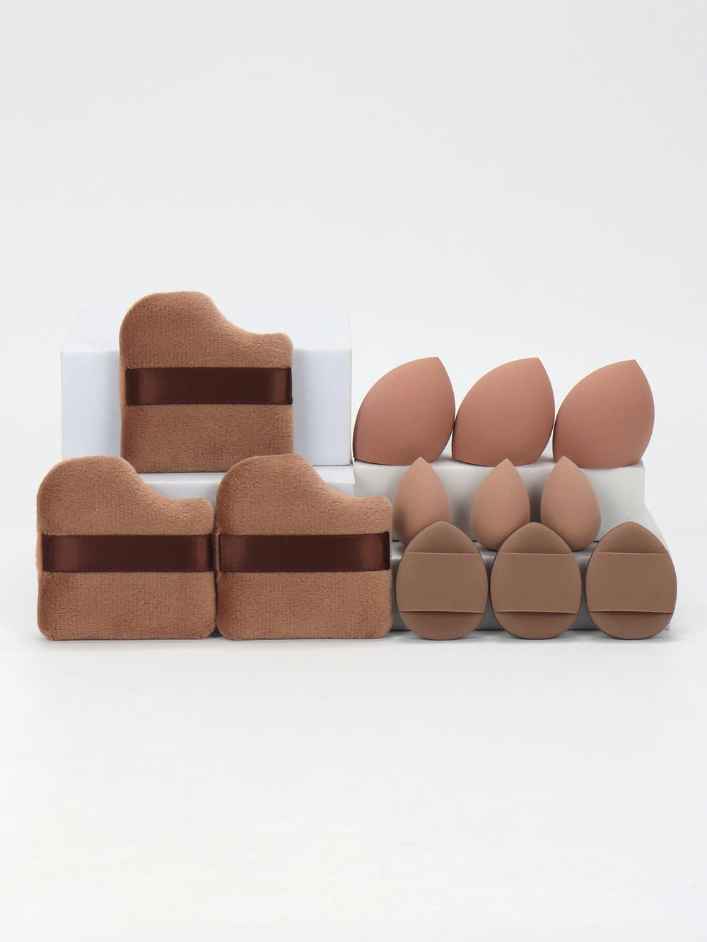 12-Piece All-Purpose Makeup Sponge Set, Made of 3 Loose Powder Puffs, 3 Mini Air Cushi close-up view