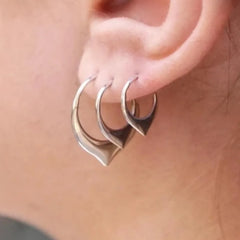 Simple Fashion Silver Color Metal Carving Pattern Hoop Earrings for Women Anniversary Party Jewelry