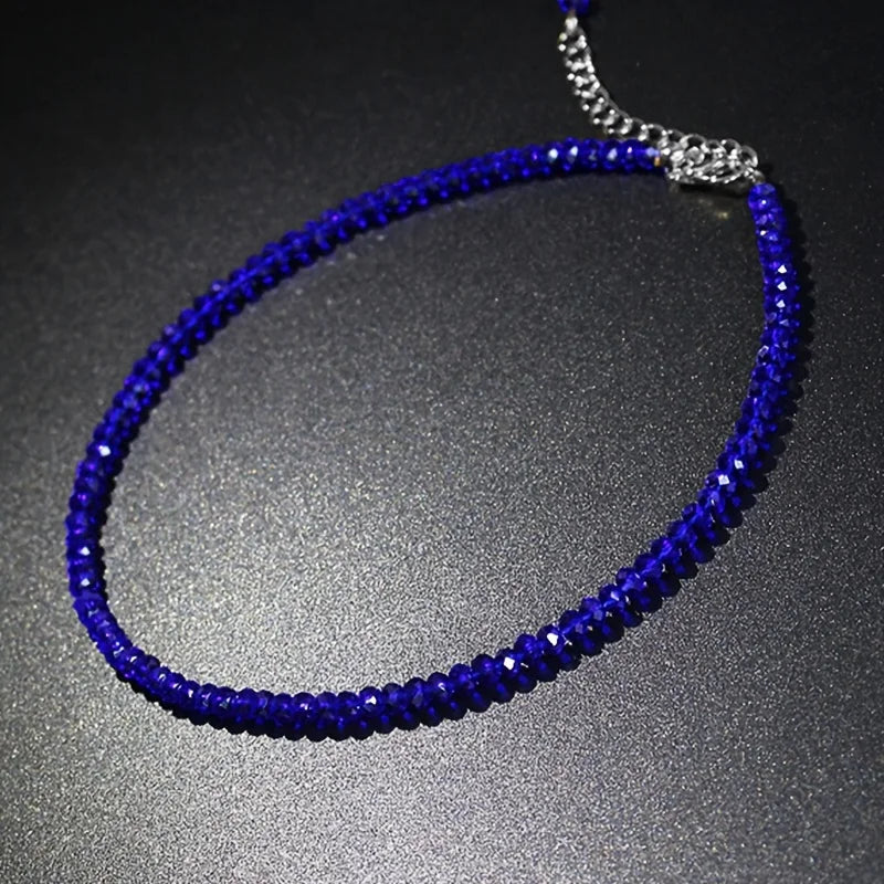 Sparkling Classic Noble Multi-color Artificial Crystal Necklace Neck Jewelry For Birt lifestyle view