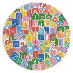 8Sheets Adorable Alphabet & Symbol Label Stickers – Cute Handwritten Style Decor for alternate view