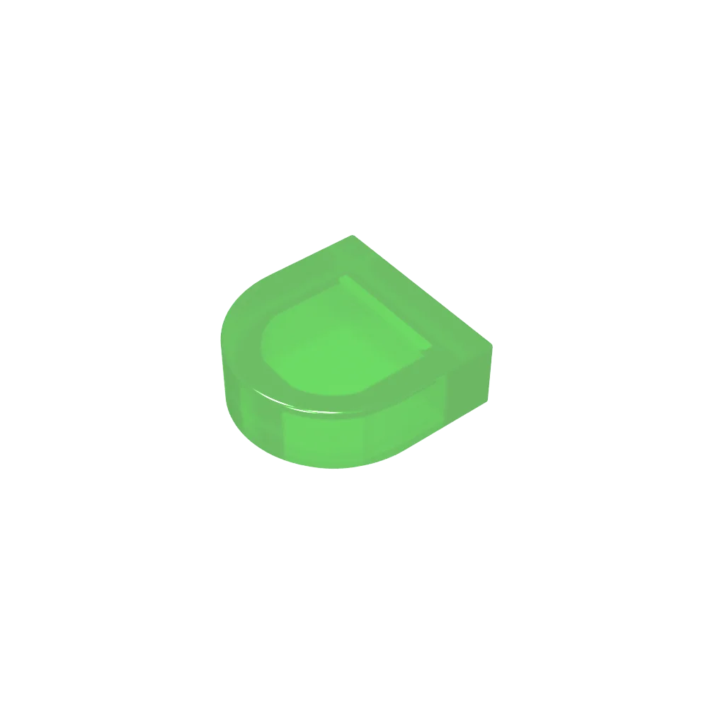 Gobricks Tile Round 1 x 1 Half Circle Extended | Compatible Brick Building Block close-up view