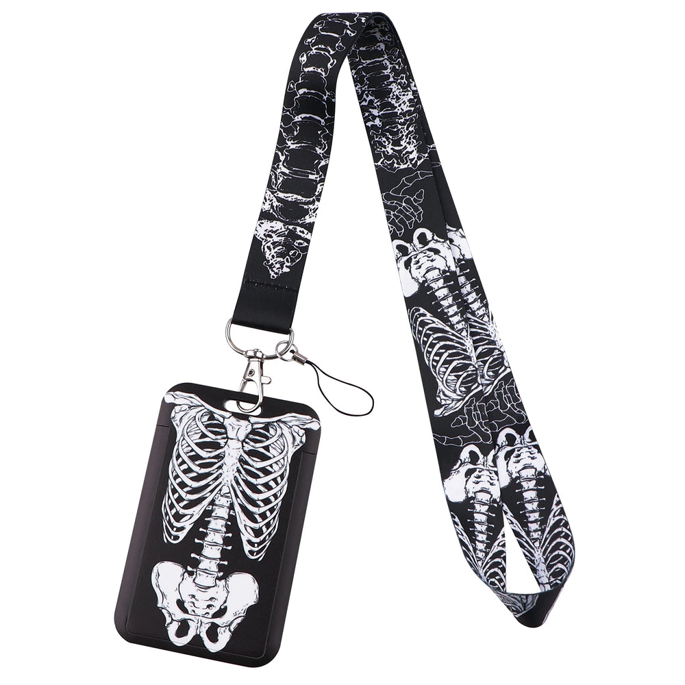 Human Skeleton Lanyard Card Holder Neck Strap for key ID Card Phone Straps Badge Ho additional angle