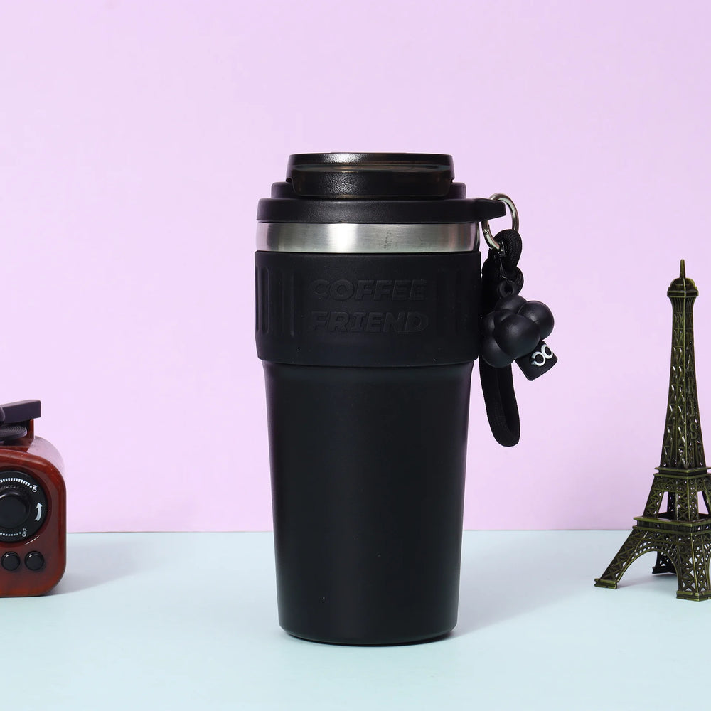 New Travel Coffee Tumbler Thermos Mug Easy Carry Steel Double Wall Tea Coffee Vacuum lifestyle view