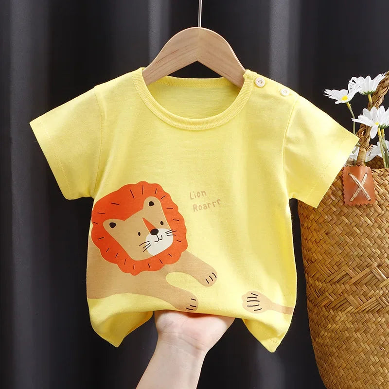 Kids Cartoon Cotton T-Shirt – Soft Summer Tee for Babies and Toddlers, Unisex Casual alternate view