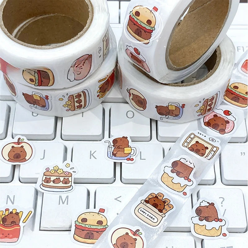 500pcs Cute Kabibara Stickers for Laptops, Skateboards, Guitars & Scrapbooks | DIY additional angle