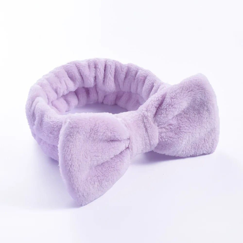 Soft Coral Fleece Headband Women Makeup Wash Face Spa Elastic Hair Band Fashion Fem additional angle