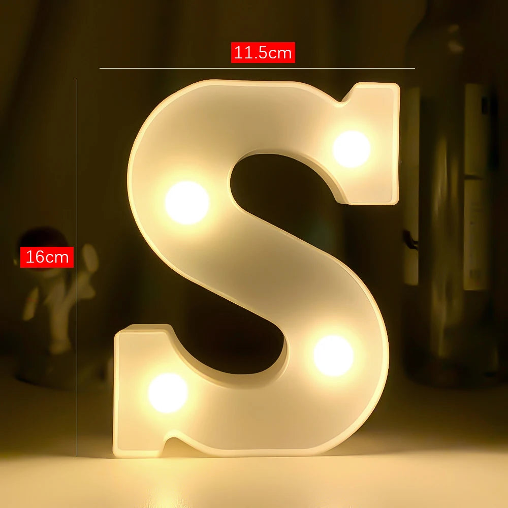 Creative Luminous Letter Night Light | Battery-Powered LED Decor for Parties alternate view