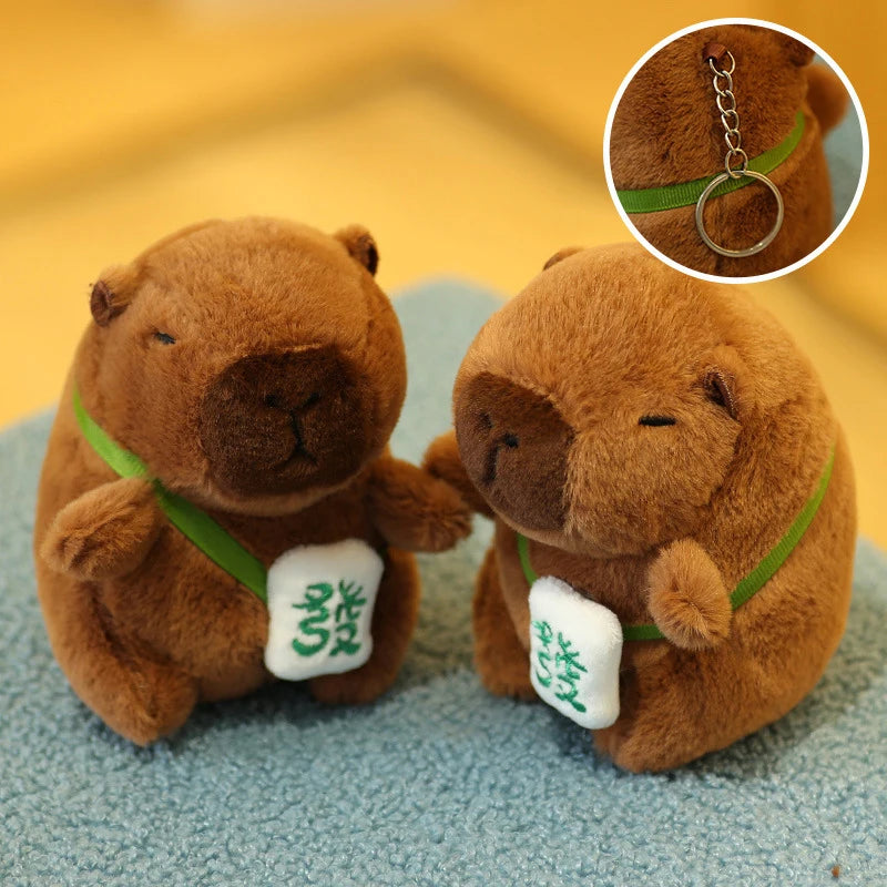 Capybara Plush Keychain | Cartoon Bag Pendant and Car Keyring alternate view