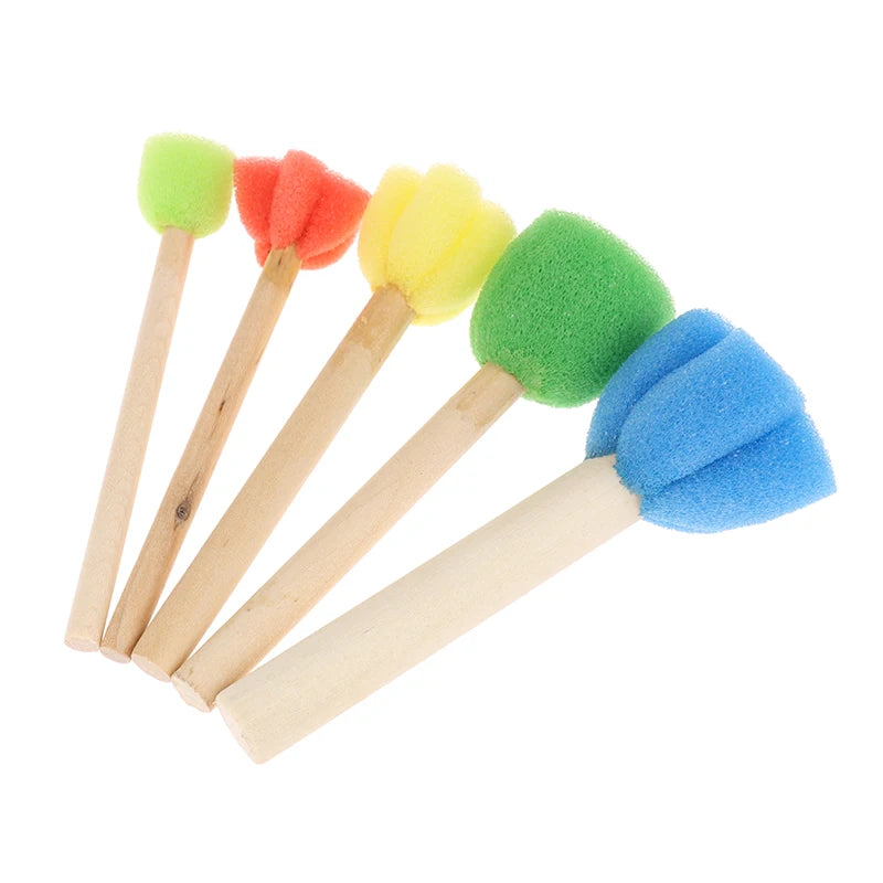 Kids Toddler Sponge Stamp Brush Kits Flower Drawing Toys for Children Paint Art detail view