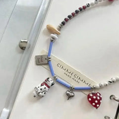 Personalized Dalmatian Pendant Necklace | Custom Beaded Jewelry Gift close-up view