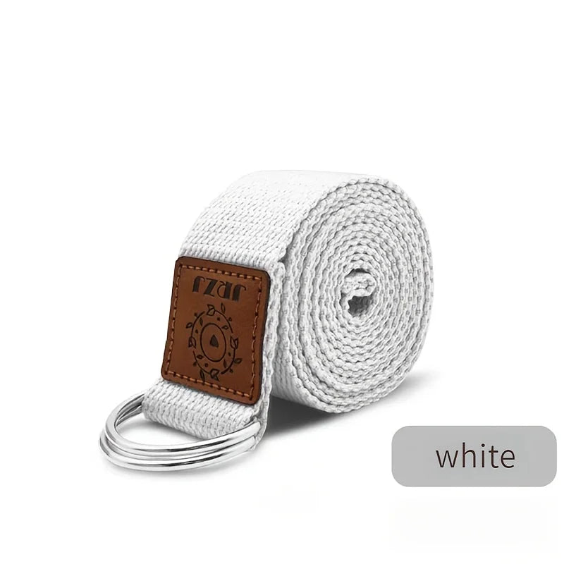 Yoga Stretching Strap with Metal Rings | Fitness and Flexibility Aid close-up view