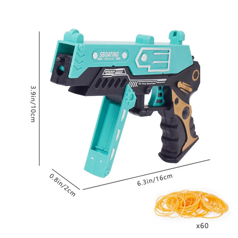 Continuous Fire Rubber Band Pistol | Foldable Toy Gun for Target Practice detail view