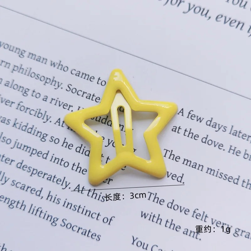 10pcs Colorful Star BB Hair Clips Girls Y2K Cute Star Barrettes Women Simple Metal additional angle