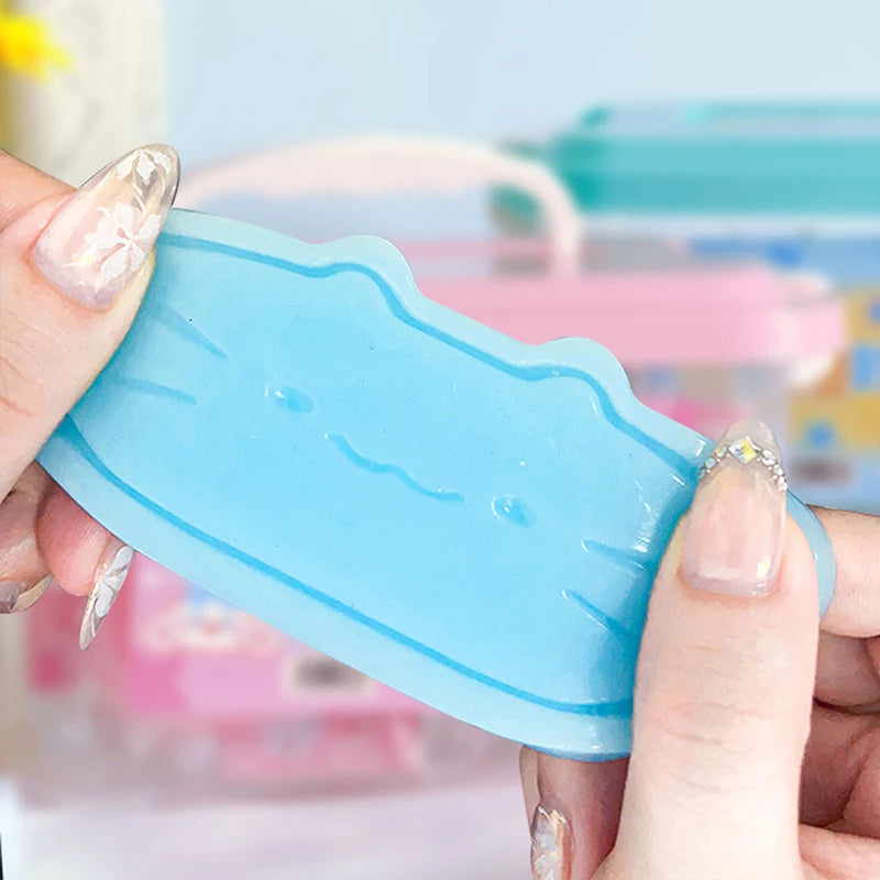 Sticky TPR Cute Cat Cheese Bread Pressure Relief Soft Squishy Fingertip Toy Relieving close-up view