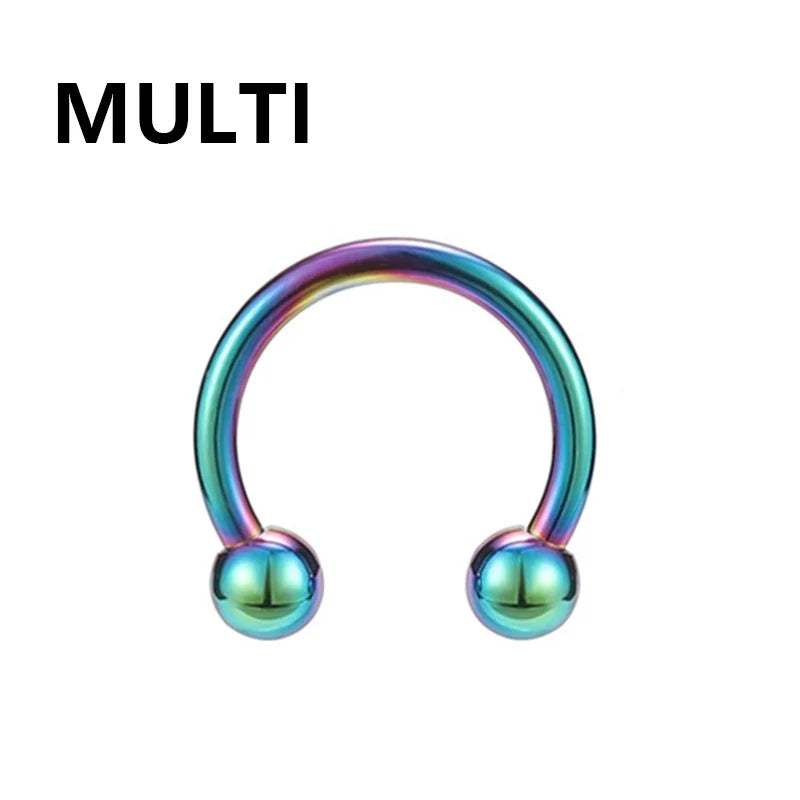 1PC Stainless Steel Helix Piercing Eyebrow Lip Labret Rings Stud Earring 6/8/10mm Trag close-up view