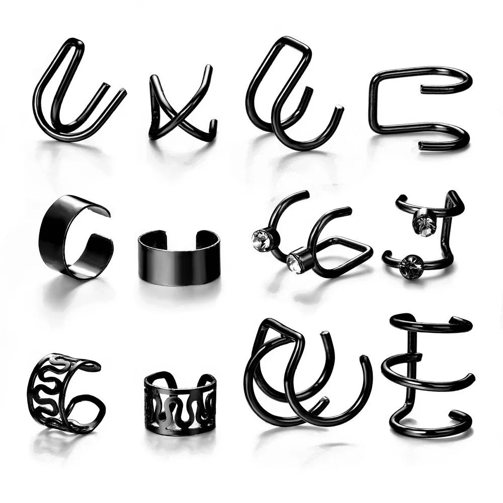 Korean Design Stainless Steel Clip Earrings No Piercing Gold Color Ear Bone Clips Sim alternate view