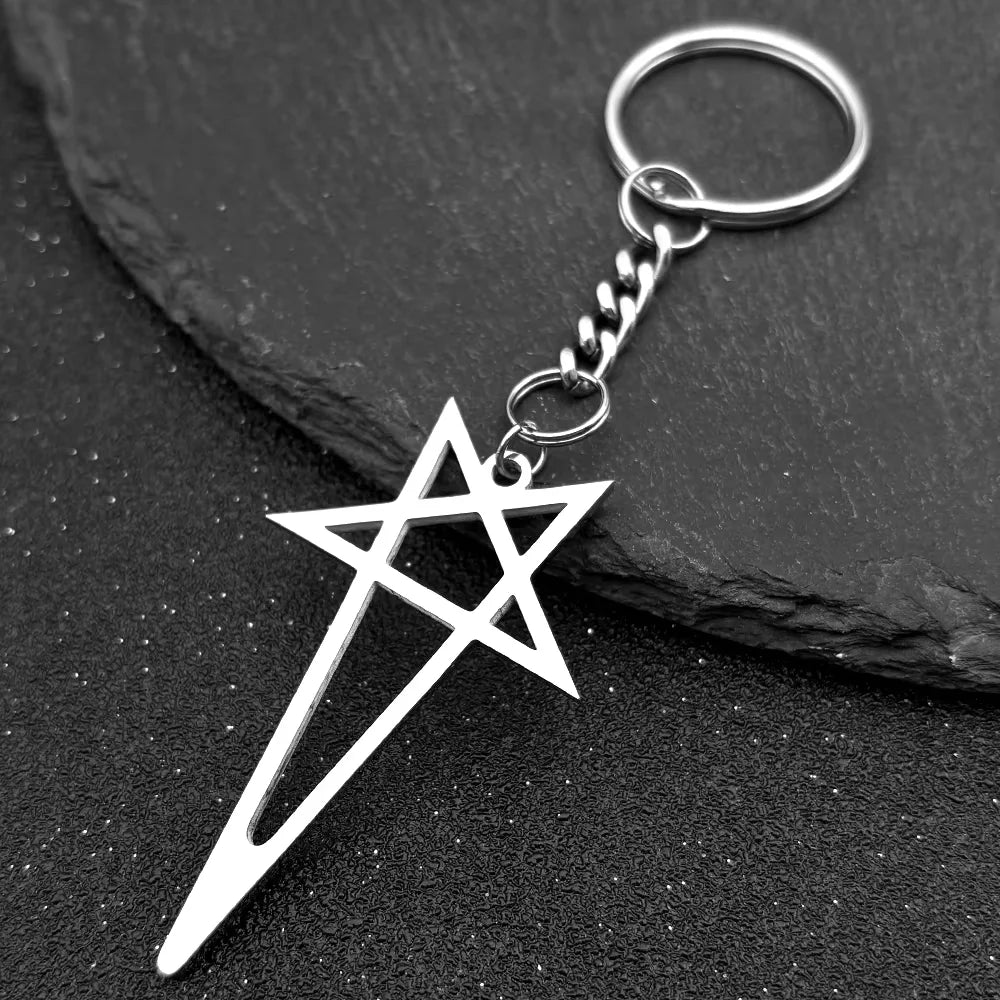 Pentagram Spike Rivet Hoop Earrings | Stainless Steel Gothic Punk Jewelry lifestyle view
