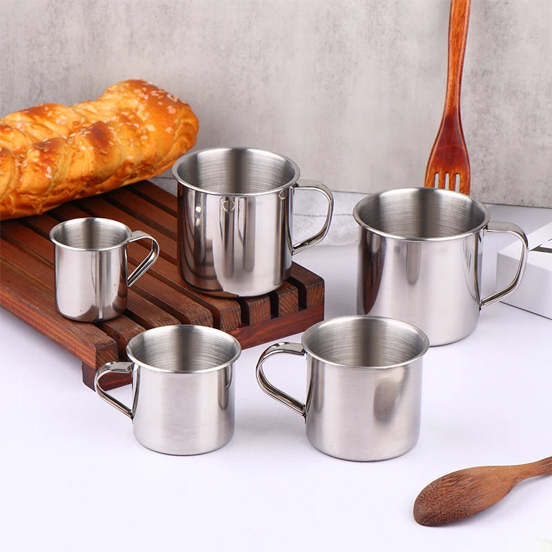 NEW! Stainless Steel Coffee Mug Camping Cup Portable Soup Mug For Travel Home Unbreakabl detail view