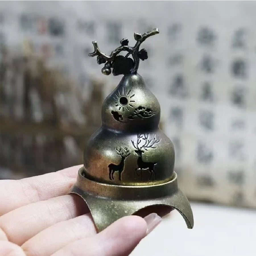 Metal Incense Burner Ornaments | Zen Sandalwood Tower Incense Holder for Home additional angle