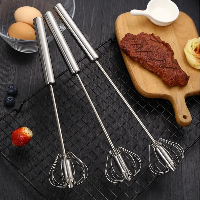 Semi-Automatic Egg Beater | 304 Stainless Steel Manual Hand Mixer alternate view