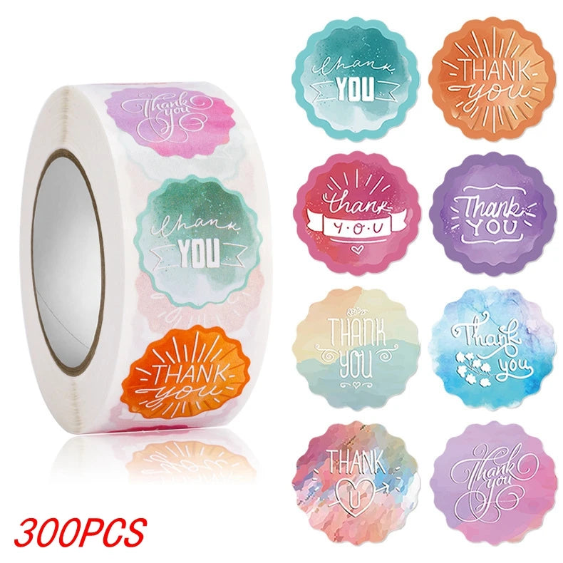 Heart Thank You Stickers | Floral Decorative Sealing Stickers for Wedding Gift Packag lifestyle view