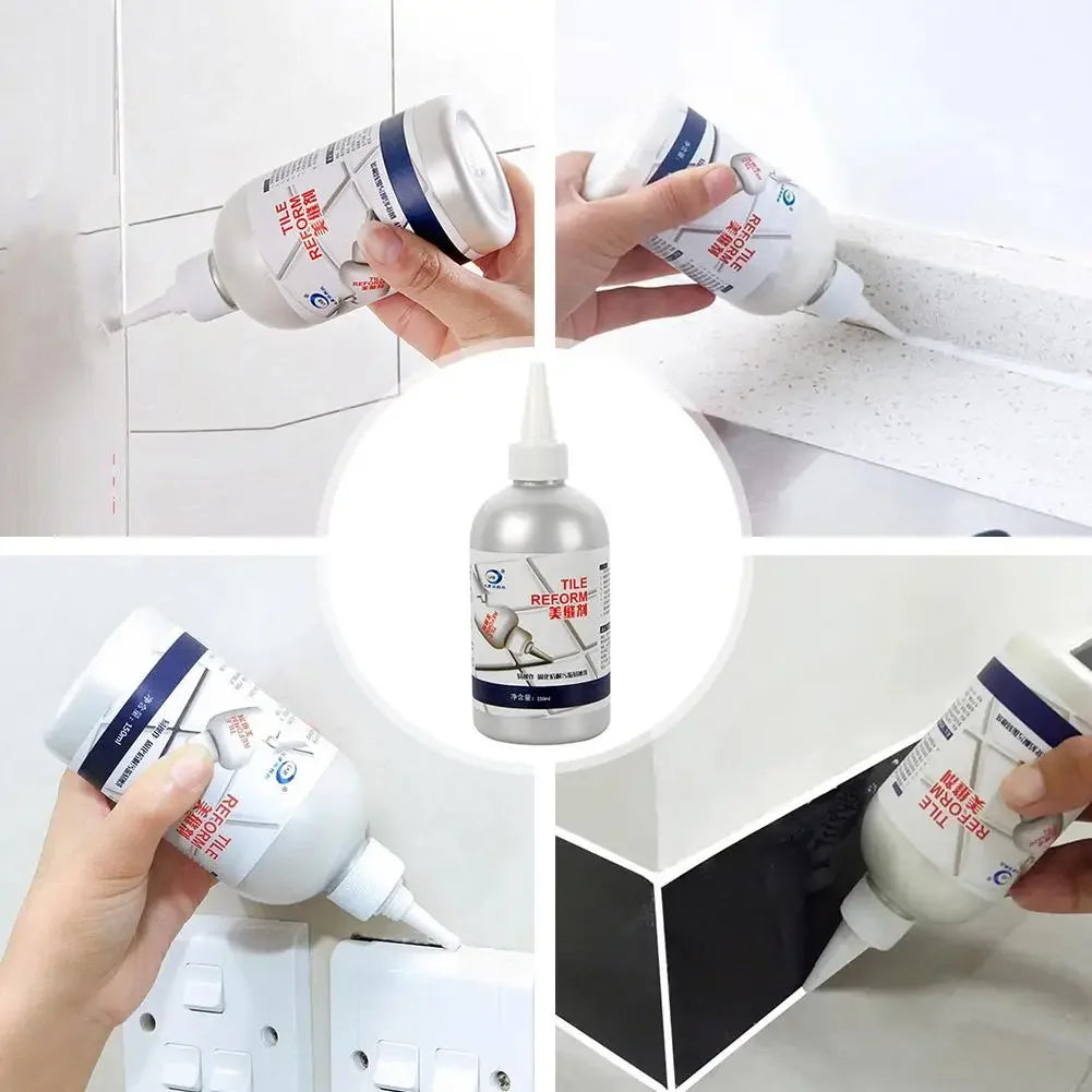 Waterproof Tile Repair Filler | Ceramic Tile Grout and Seam Sealer for Kitchen and Bat close-up view