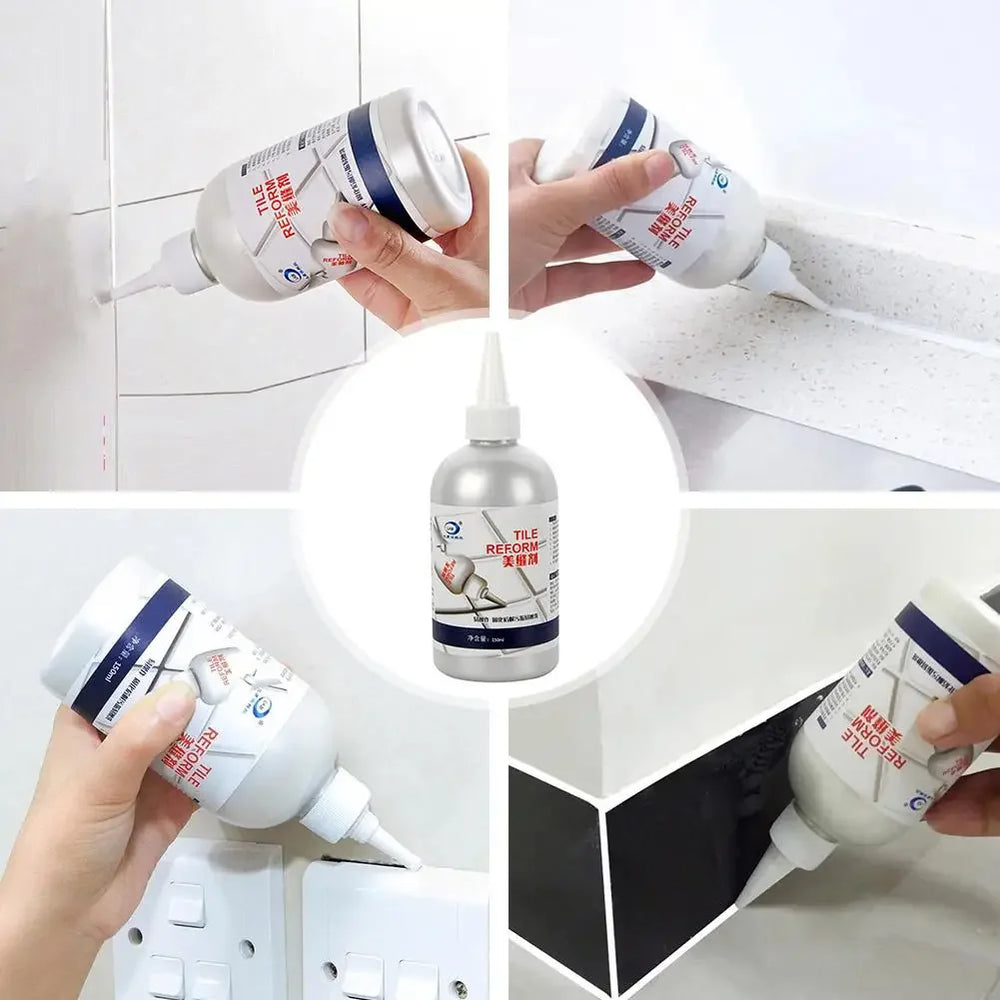 Waterproof Tile Repair Filler | Ceramic Tile Grout and Seam Sealer for Kitchen and Bat close-up view