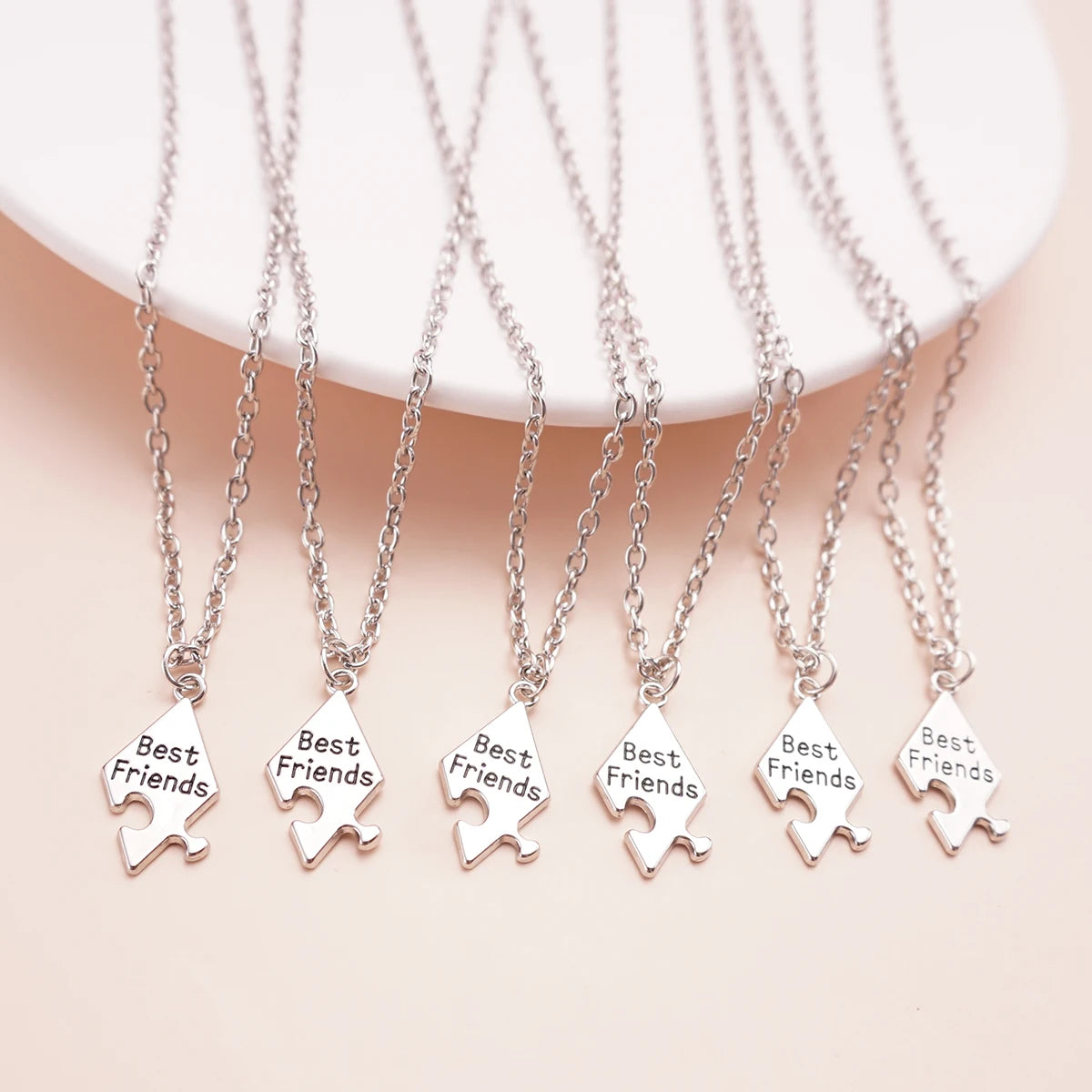 Friendship Pendant Necklace Set for Women | 6 Pcs BFF Jewelry Gift lifestyle view