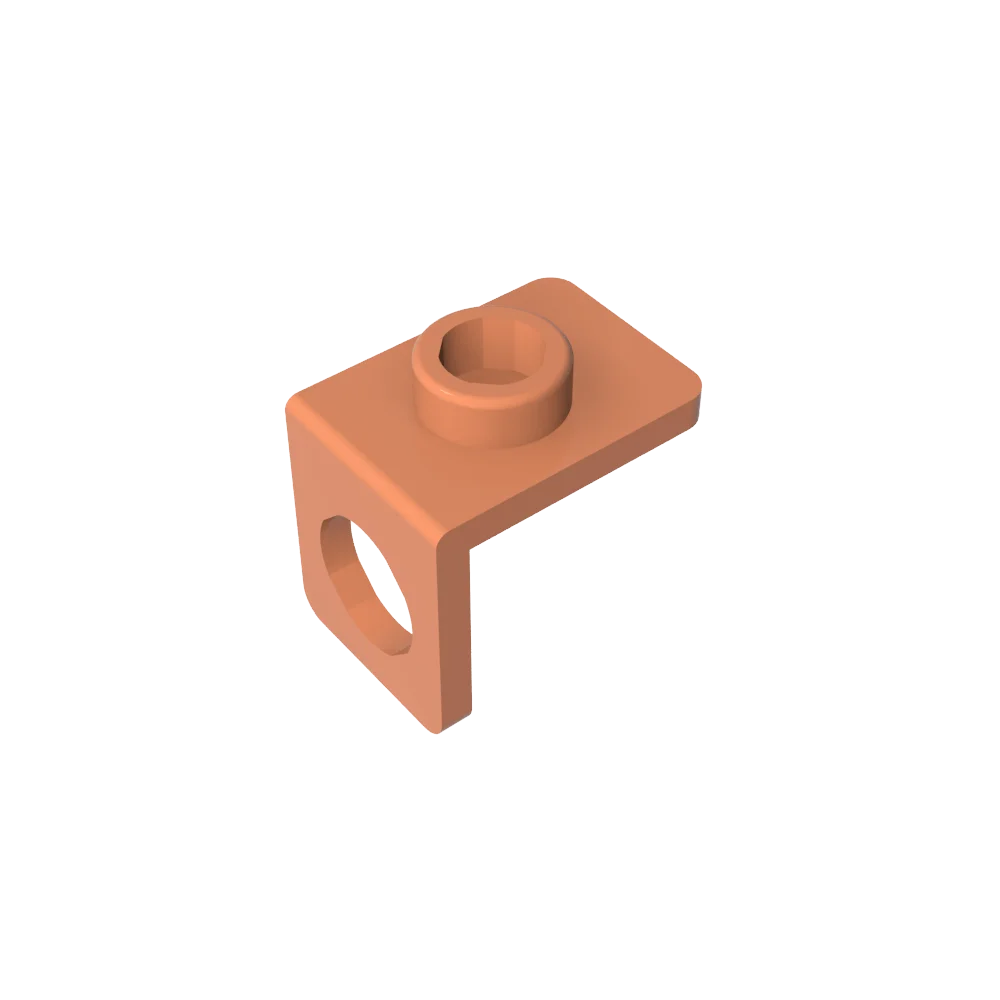 Gobricks GDS-1165 Minifig Neck Bracket with Back Stud | Thin Back Wall Building Block alternate view