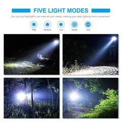 High Power LED Flashlight | Camping Torch with 5 Modes and Zoom detail view