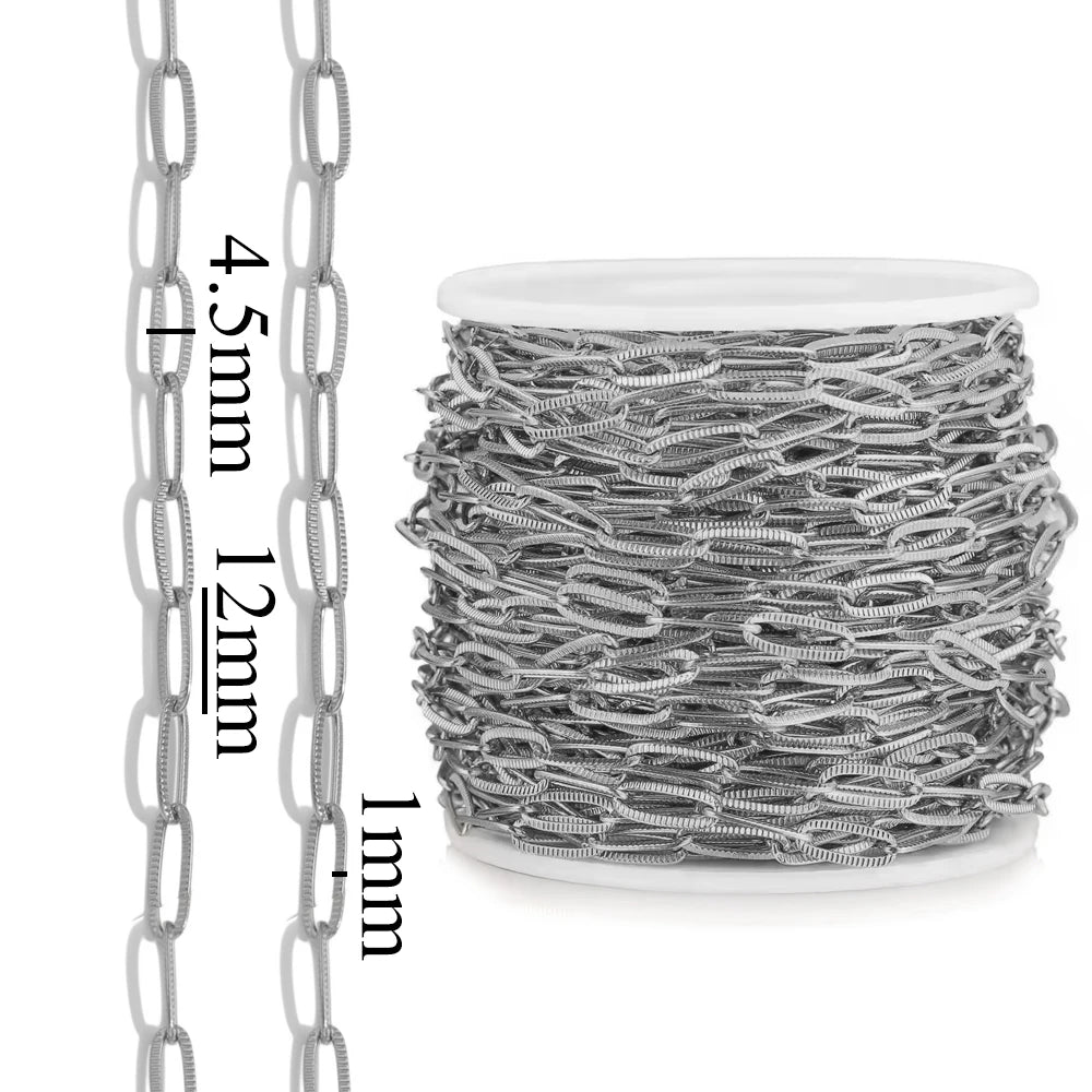 1 Meter Stainless Steel Chain Gold Silver DIY Jewelry Making Chain Necklace Bracele additional angle