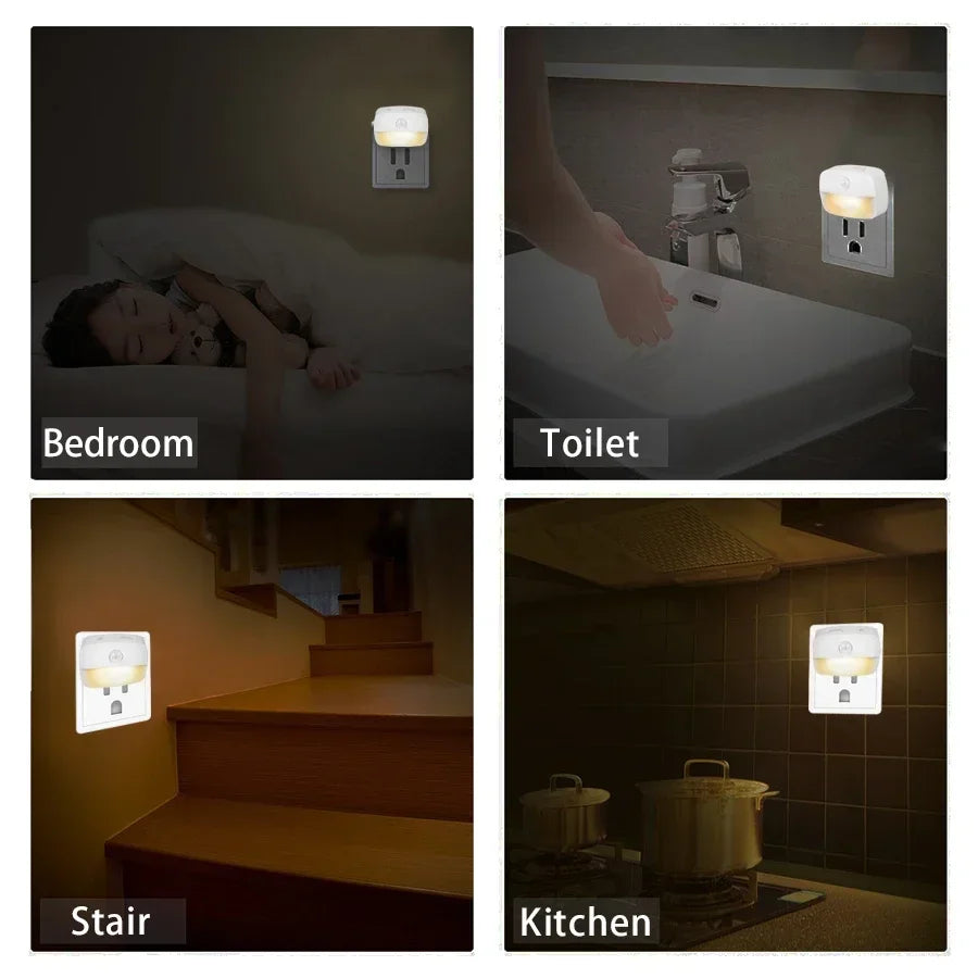 Motion Sensor Night Light | LED Plug-in PIR Lamp for Hallway, Stairs, Bedroom lifestyle view