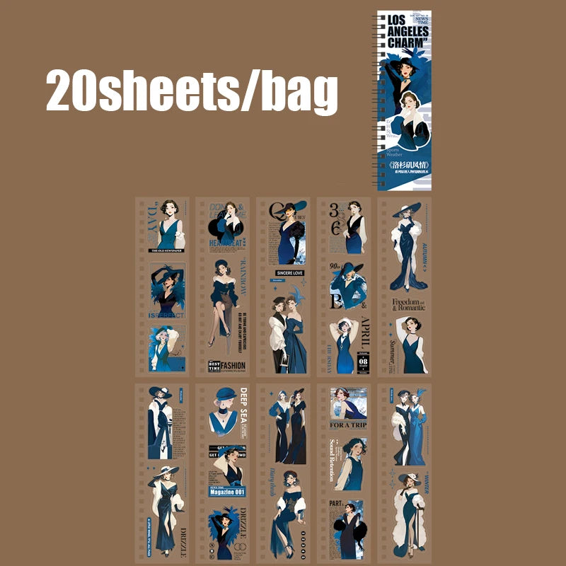 20pcs Character Die-Cut Sticker Set | Scrapbooking and DIY Craft Decor alternate view
