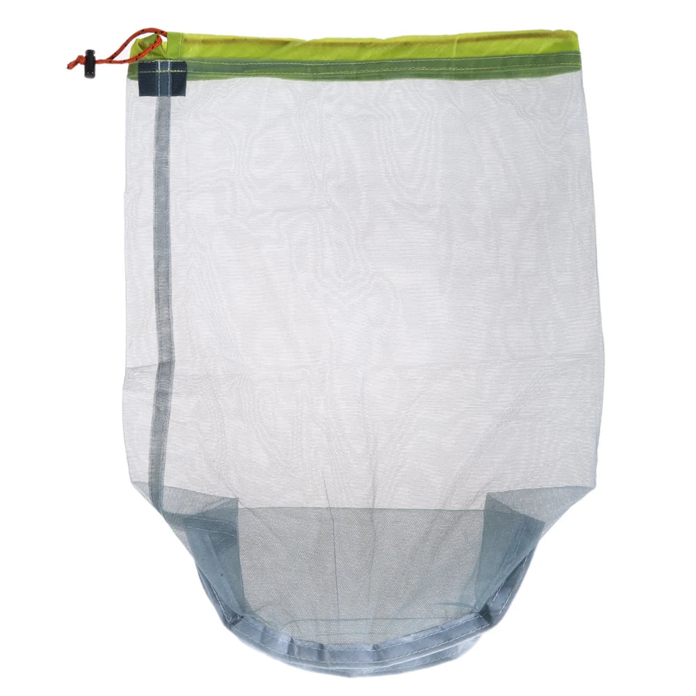 Ultralight Mesh Drawstring Stuff Sack | Camping & Travel Storage Bag additional angle